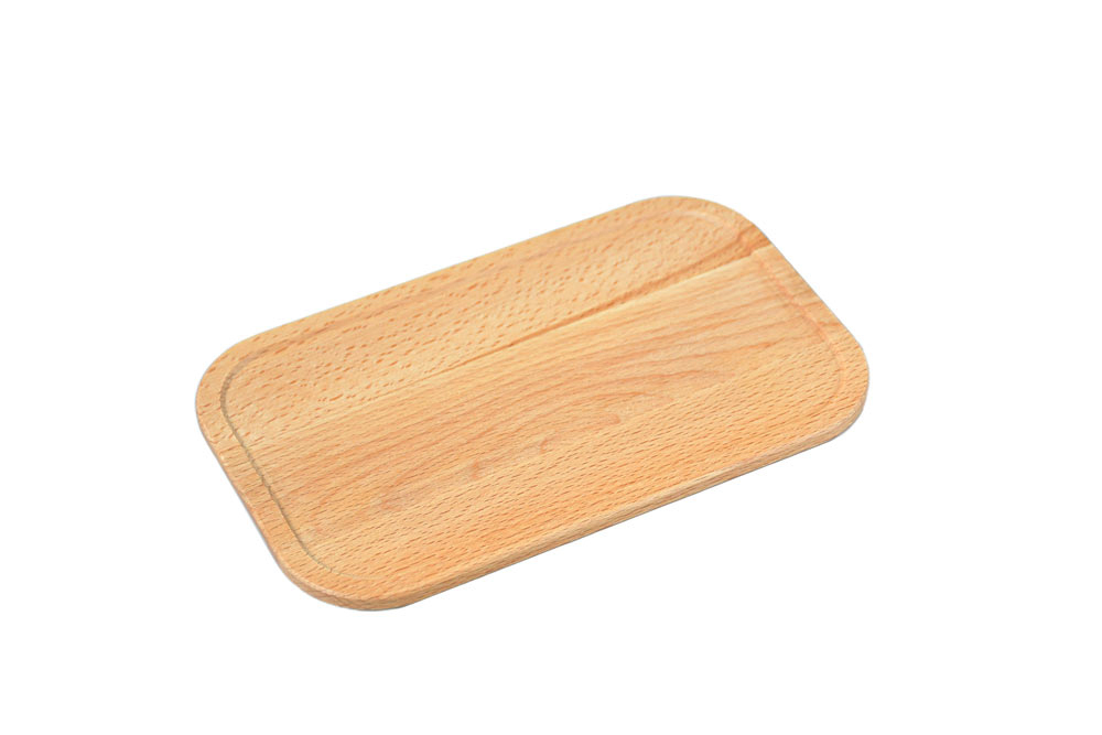 Rectangular beech lid for lunch box – replacement lid made of light beech wood on a white background