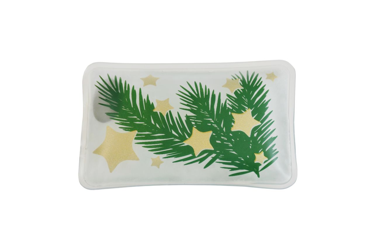 Festive Hand Warmer – Reusable Heat Pack with Fir Branch & Stars