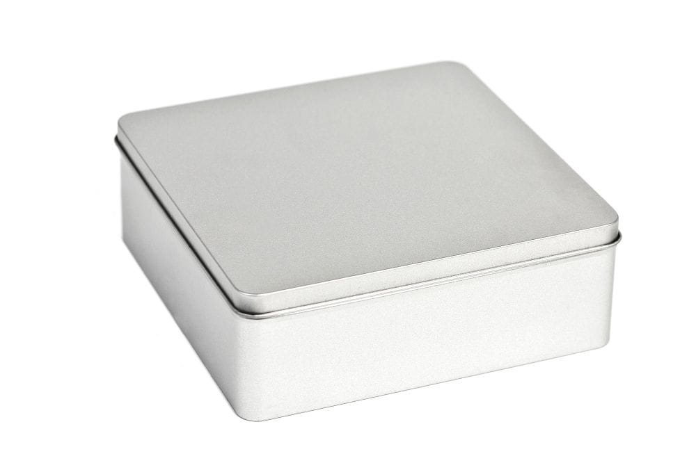 Versatile Square Tin Box for Storage and Branding