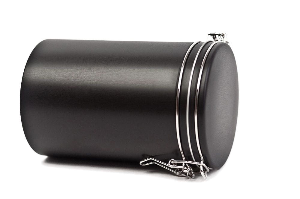 matt black coffee tin