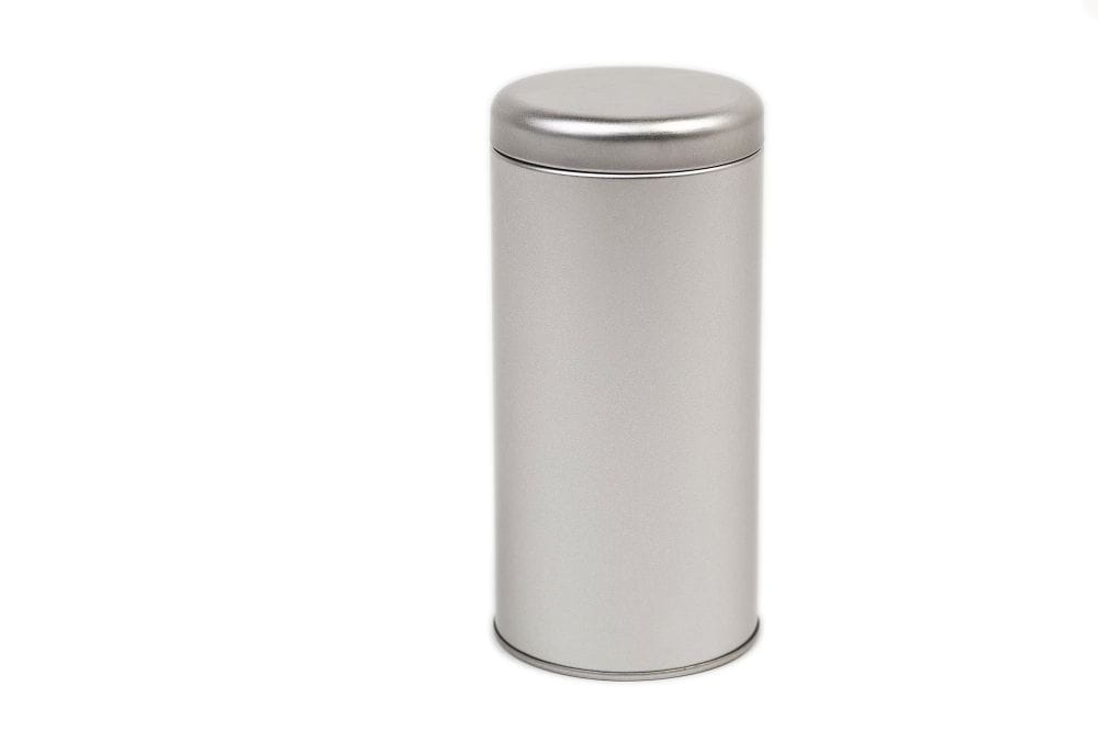 round tea tin box