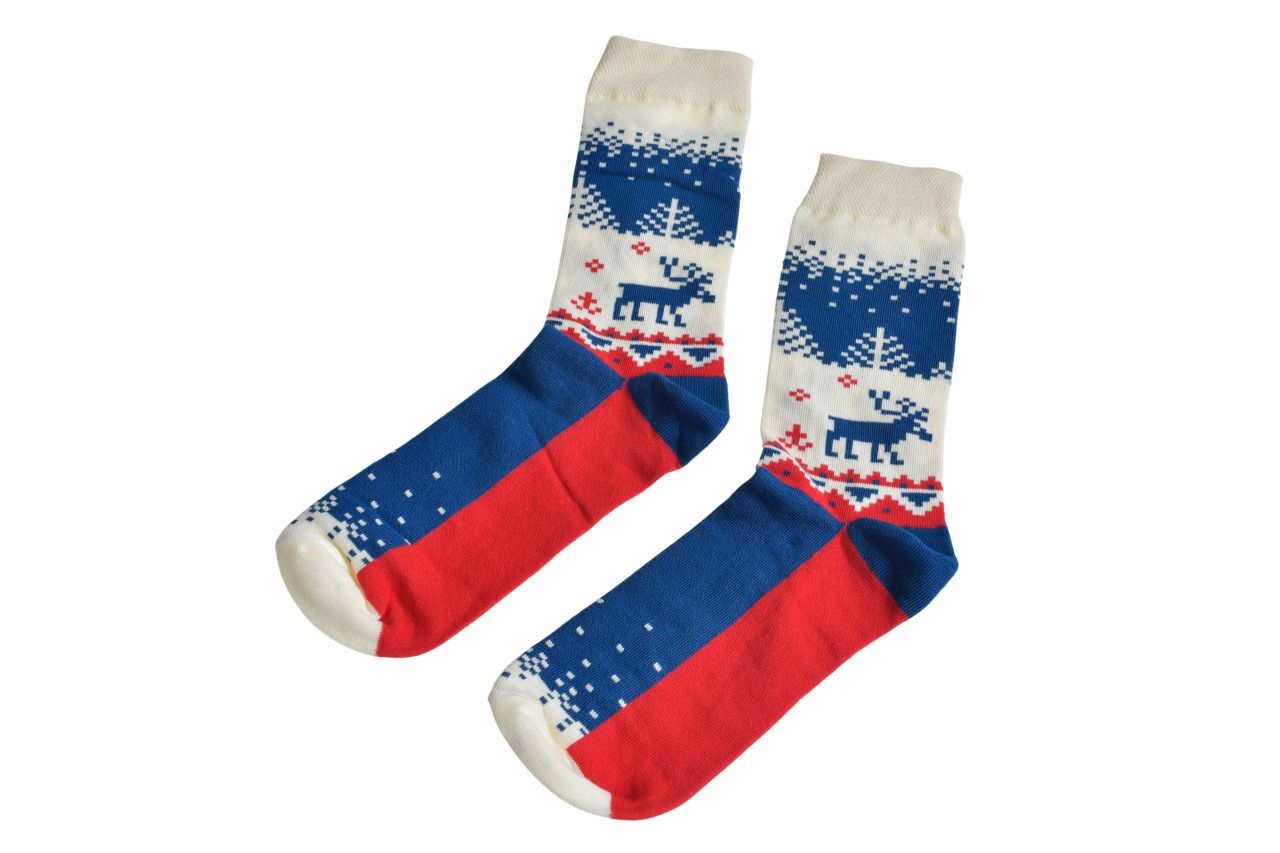 Weihnachtssocken mit Rentiermotiv in Größe 39–42